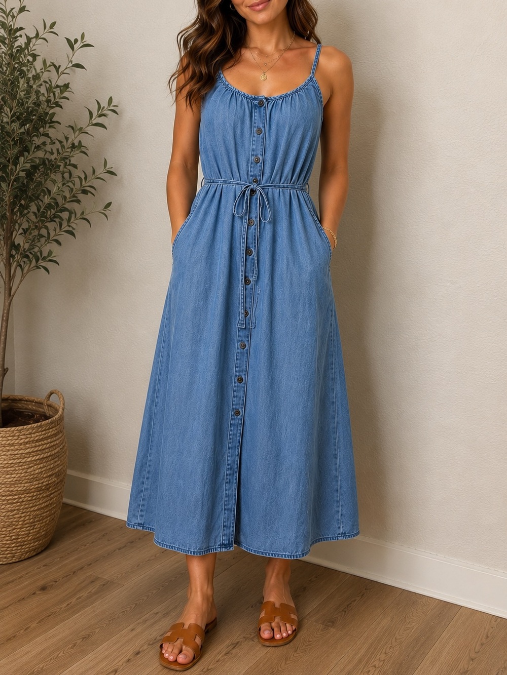 Gap Denim Midi Dress, Size M